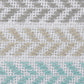 Set of Four 18" Gray And Blue Chevron Cotton Throw Pillow Covers