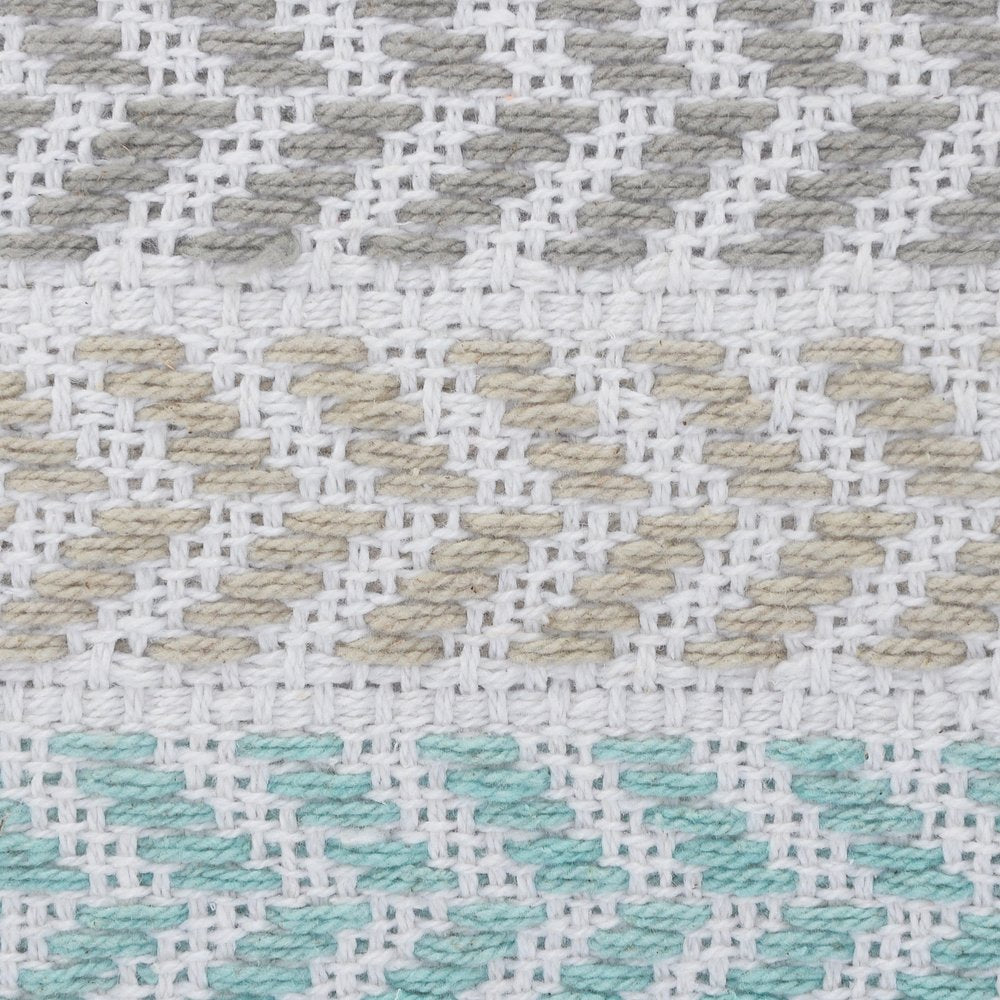 Set of Four 18" Gray And Blue Chevron Cotton Throw Pillow Covers