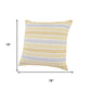 Set of Four 18" Yellow And White Chevron Cotton Throw Pillow Covers