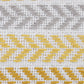 Set of Four 18" Yellow And White Chevron Cotton Throw Pillow Covers