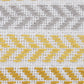 Set of Four 18" Yellow And White Chevron Cotton Throw Pillow Covers