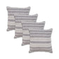 Set of Four 18" Gray And Beige Chevron Cotton Throw Pillow Covers
