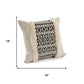 Set of Four 18" X 18" Black And Natural Lumbar Geometric Cotton Throw Pillow Covers with Fringe