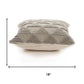 Set of Four 18" Gray And Beige Geometric Cotton Throw Pillow Covers