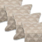 Set of Four 18" Gray And Beige Geometric Cotton Throw Pillow Covers