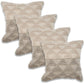 Set of Four 18" Gray And Beige Geometric Cotton Throw Pillow Covers