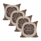 Set of Four 18" Brown And Beige Geometric Cotton Throw Pillow Covers