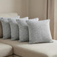 Set of Four 18" Gray And White Geometric Cotton Throw Pillow Covers