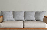 Set of Four 18" Gray And White Geometric Cotton Throw Pillow Covers