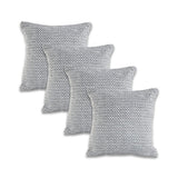 Set of Four 18" X 18" Gray And White Lumbar Geometric Cotton Throw Pillow Covers