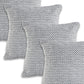 Set of Four 18" Gray And White Geometric Cotton Throw Pillow Covers