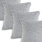 Set of Four 18" X 18" Gray And White Lumbar Geometric Cotton Throw Pillow Covers