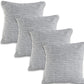 Set of Four 18" Gray And White Geometric Cotton Throw Pillow Covers