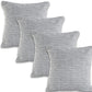 Set of Four 18" X 18" Gray And White Lumbar Geometric Cotton Throw Pillow Covers