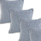 Set of Four 18" Navy Blue And White Geometric Cotton Throw Pillow Covers