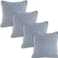 Set of Four 18" Navy Blue And White Geometric Cotton Throw Pillow Covers