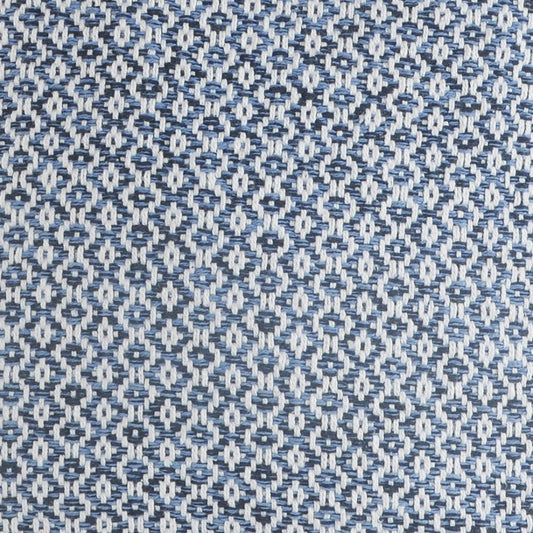 Set of Four 18" X 18" Blue And White Lumbar Geometric Cotton Throw Pillow Covers
