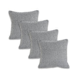 Set of Four 18" X 18" Black And White Lumbar Geometric Cotton Throw Pillow Covers