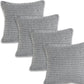 Set of Four 18" Black And White Geometric Cotton Throw Pillow Covers