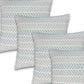 Set of Four 18" Blue And Light Blue Chevron Cotton Throw Pillow Covers