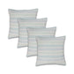 Set of Four 18" Blue And Light Blue Chevron Cotton Throw Pillow Covers