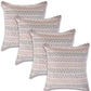 Set of Four 18" Purple And Ivory Chevron Cotton Throw Pillow Covers