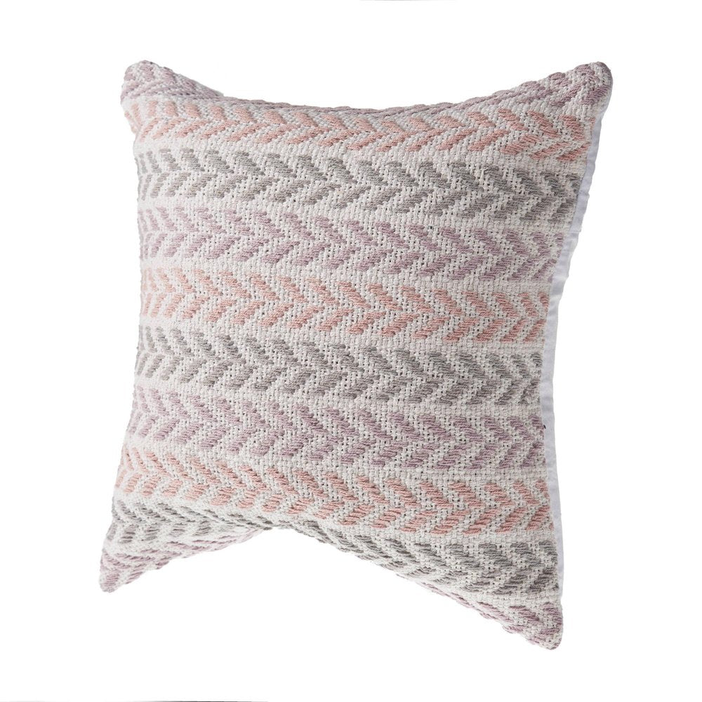 Set of Four 18" X 18" Lilac And Pink Lumbar Beach Chevron Cotton Throw Pillow Covers