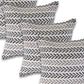 Set of Four 18" X 18" Black And Gray Lumbar Beach Chevron Cotton Throw Pillow Covers