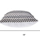 Set of Four 18" Gray And Black Chevron Cotton Throw Pillow Covers