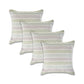 Set of Four 18" Green And Blue Chevron Cotton Throw Pillow Covers