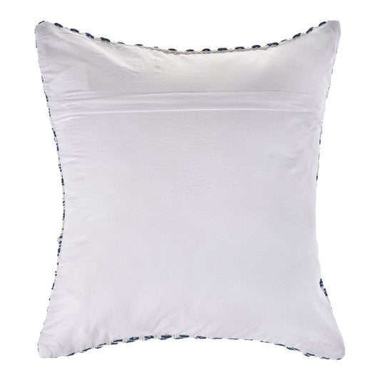 Set of Four 18" X 18" Blue And White Lumbar Beach Chevron Cotton Throw Pillow Covers