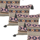 Set of Four 20" X 20" Black Yellow Pink And Navy Blue Lumbar Geometric Cotton Blend Throw Pillow Covers with Tassels