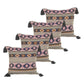 Set of Four 20" X 20" Black Yellow Pink And Navy Blue Lumbar Geometric Cotton Blend Throw Pillow Covers with Tassels