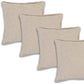 Set of Four 20" Beige Cotton Throw Pillow Covers