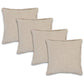 Set of Four 20" Beige Cotton Throw Pillow Covers