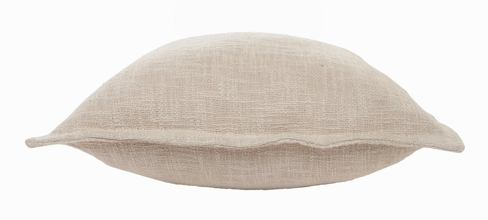 Set of Four 20" Beige Cotton Throw Pillow Covers