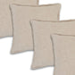 Set of Four 20" Beige Cotton Throw Pillow Covers