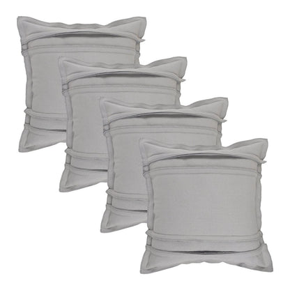 Set of Four 20" X 20" Gray Lumbar Cotton Throw Pillow Covers