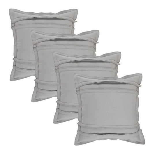 Set of Four 20" X 20" Gray Lumbar Cotton Throw Pillow Covers