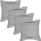 Set of Four 20" Gray Cotton Throw Pillow Covers