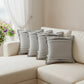 Set of Four 20" Gray Cotton Throw Pillow Covers