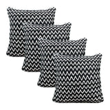 Set of Four 20" X 20" Black And White Lumbar Geometric Polyester Blend Throw Pillow Covers