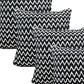 Set of Four 20" Black And White Geometric Polyester Blend Throw Pillow Covers