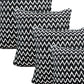 Set of Four 20" X 20" Black And White Lumbar Geometric Polyester Blend Throw Pillow Covers