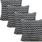 Set of Four 20" Black And White Geometric Polyester Blend Throw Pillow Covers