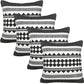 Set of Four 20" X 20" Black And White Lumbar Geometric Cotton Blend Throw Pillow Covers