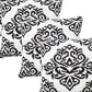 Set of Four 20" White And Black Damask Cotton Blend Throw Pillow Covers