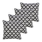 Set of Four 20" Black And White Geometric Cotton Blend Throw Pillow Covers