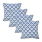 Set of Four 20" Blue And White Geometric Cotton Blend Throw Pillow Covers