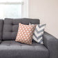 Set of Four 20" Orange And White Geometric Cotton Blend Throw Pillow Covers